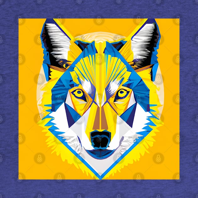 Pop Art Wolf Head by Chance Two Designs